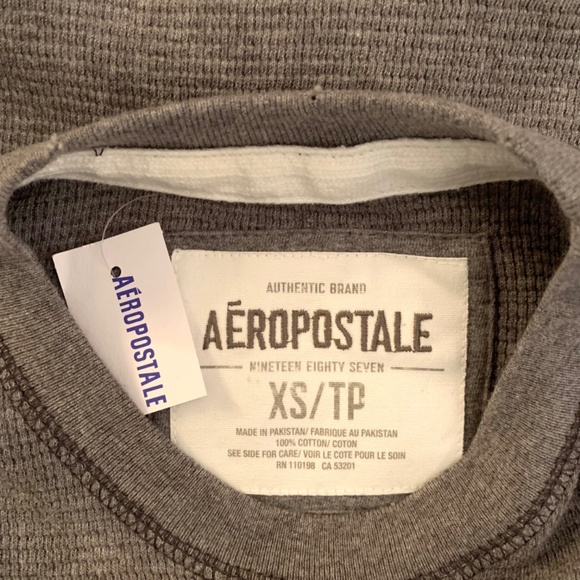 Aeropostale Mens Thermal Long Sleeve Grey Top Size XS - Picture 9 of 9